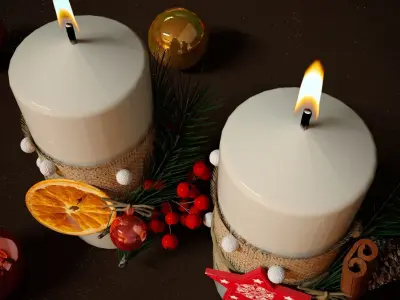 Christmas candles  3D model