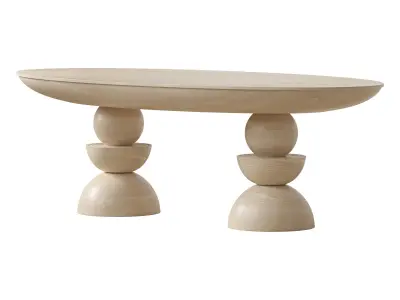 Anthropologie Sonali Oval Double Pedestal Dining Table 3D model