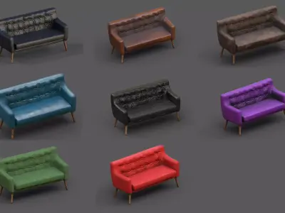 Courch-Sofa  Furniture Low-poly 3D model