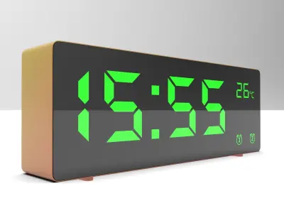 CLOCK PINKYELLOW GREEN Low-poly 3D model