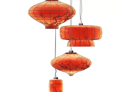 chinese lantern Low-poly 3D model
