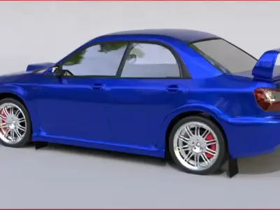 Subaru Rally Car Low-poly 3D model