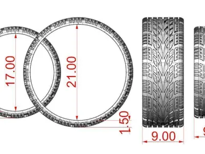 Car tires ring 3D print model