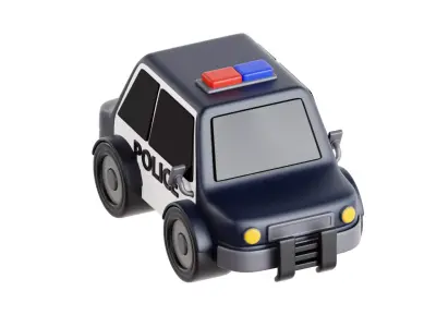 3D Police Car Cute 3D model