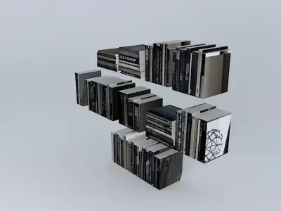 Books bookshelf made of 3D model