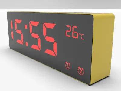 CLOCK YELLOW RED Low-poly 3D model