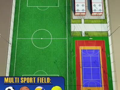 Sport court arena centre pack 3D model