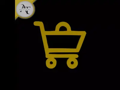Simple Shopping Cart Symbol - 2D Art Free 3D print model buy