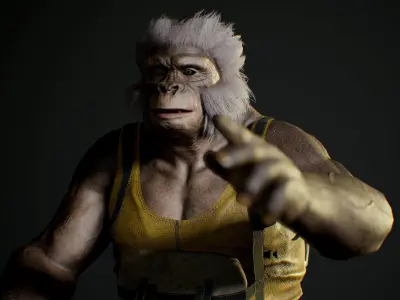 Crazy Monkey Low-poly 3D model