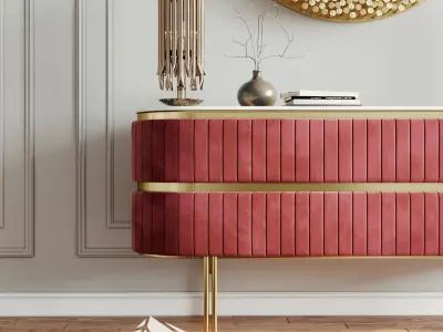 Edith sideboard with decor set  3D model