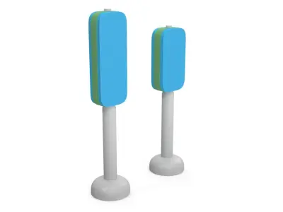 Cartoon traffic lights 3D model