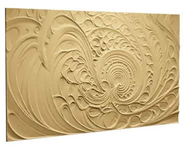 modern panel wall decor set relief stl mural CNC 191 3D model