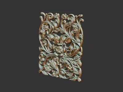 relief gothic sculpture cnc detail luxury pattern euro design 3D print model