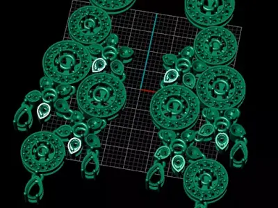 full jewelry earring luxury 3D print model