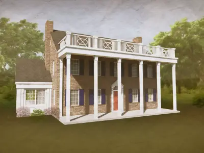 Vintage 1930s House Low-poly 3D model