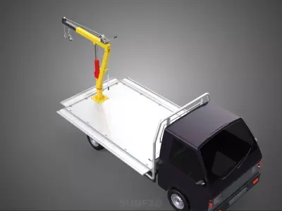 3 WAY WIDE DECK HYDRAULIC LIFT JIB CRANE DROP SIDE PICKUP TRUCK 3D model