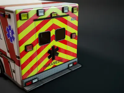 Ambulance Vehicle Modular Low-poly 3D model