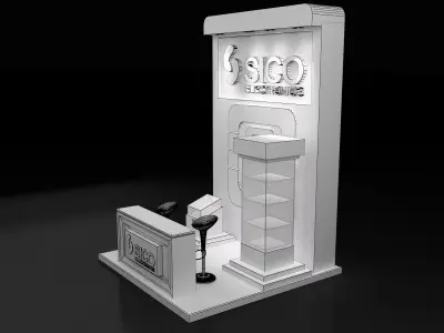  Booth Exhibition Stand a303bc 3D model