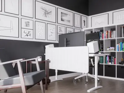 Workspace Office Room - IKEA Furnitures - SkecthUp Model 3D model