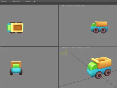 Cartoon toy van Low-poly 3D model