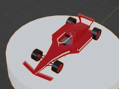 Low Poly Red Formula Car 3D Model Low-poly 3D model
