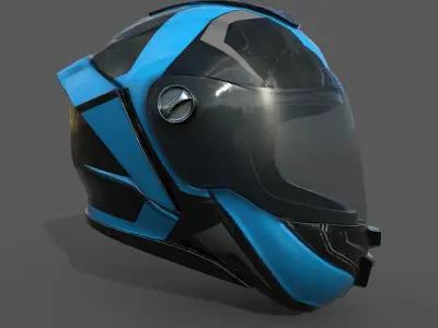 Helmet gas mask scifi military combat racer Low-poly 3D model