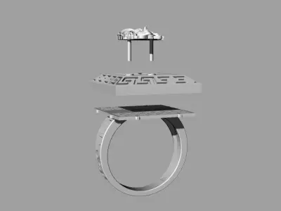 Jewelry Ring Gold 3D print model 59