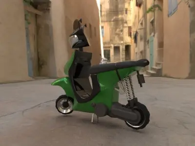 Cartoon Scooter  Low-poly 3D model