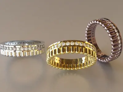 engagement ring diamond sz 17 5 3D print model