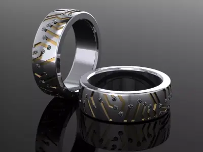 techno ring 3D print model