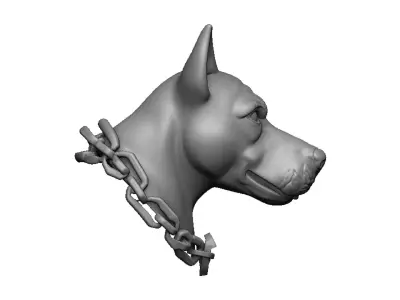 pitbull head 3D print model