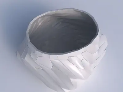 Bowl twisted elipse with fine twisted organic cells 3D print model