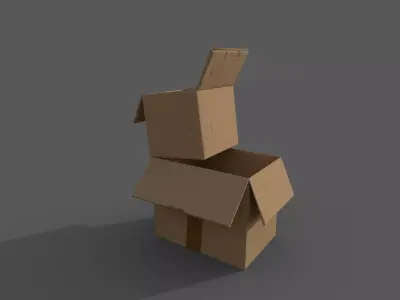 Cardboard boxes Free low-poly 3D model