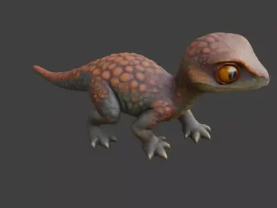 Hatchling Stoneback Lizard Low-poly 3D model