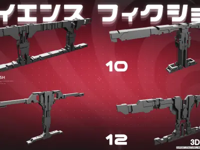 Sci-Fi walls Kitbash Pack 60 Vol 8 3D model