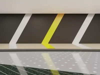 High Quality Automobile Showroom Interior PBR Textured 3D Model Low-poly 3D model