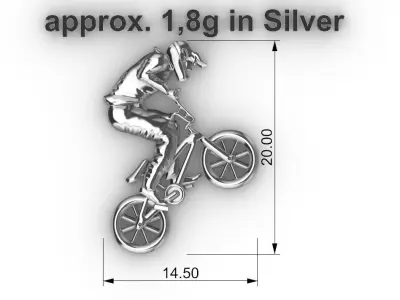 Bmx Biker pendant 3D print model