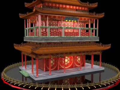 Chinese house 3D model 2