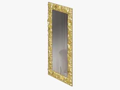 Rectangular mirror in a crumpled frame 3D model