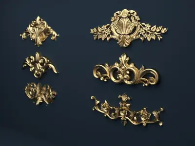 Classic decor ornament v-3D model06 3D model