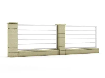 Concrete Fence 05 3D model
