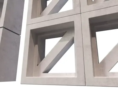 Brick Roster partitions wall 04 Low-poly 3D model