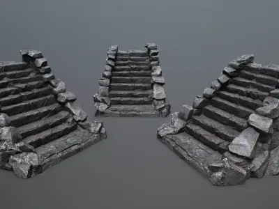 stairs Low-poly 3D model order