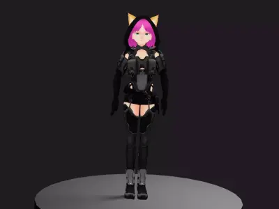 Sci-fi Anime girl for Vrchat 3D model