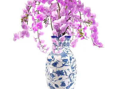 Orchid bouquet 3D model