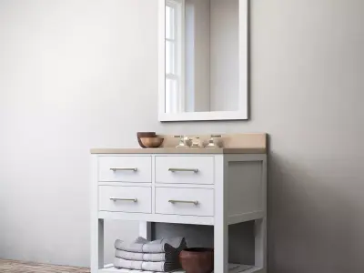 RH HUTTON SINGLE WASHSTAND 3D model