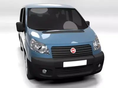 FIAT SCUDO 2008 LOWPOLY Low-poly 3D model