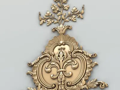 Carved decor central 006 3D model