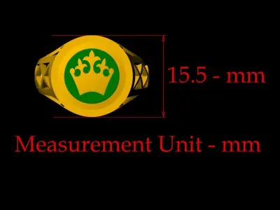 Crown Gold Ring - 0033 3D print model