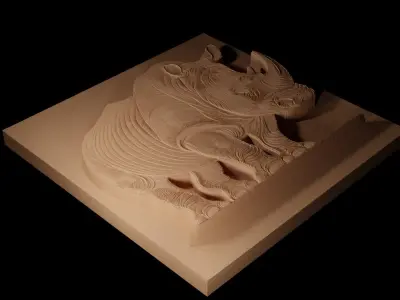 Rhino CNC 3d Print High Relief Sand Casting 3D print model